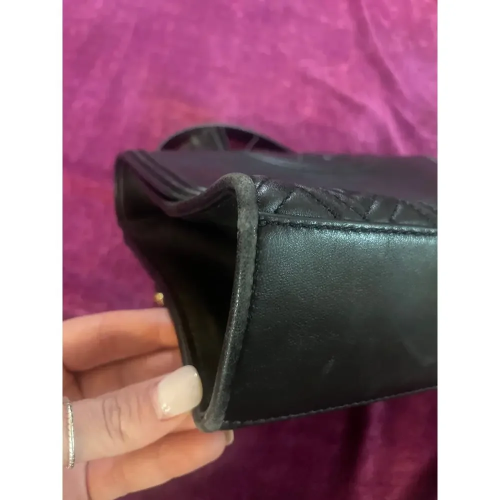 TORY BURCH Fleming Convertible Bag Purse Black PRE-OWNED with Wear